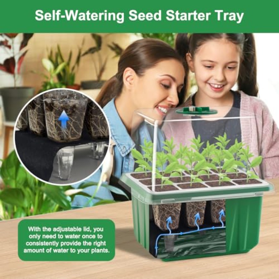 Seed Starter Tray with Light 6 - Humidity Dome Kit 评论和价格