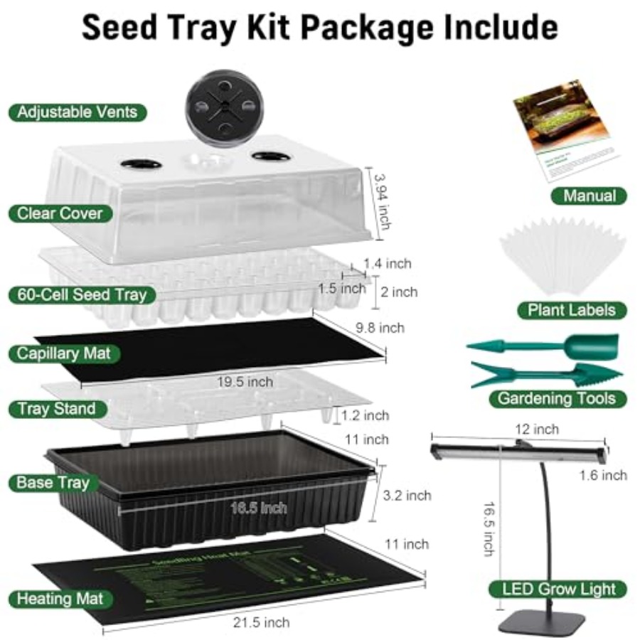 60-Cell Self-Watering Seed Sta - Humidity Dome Kit 评论和价格