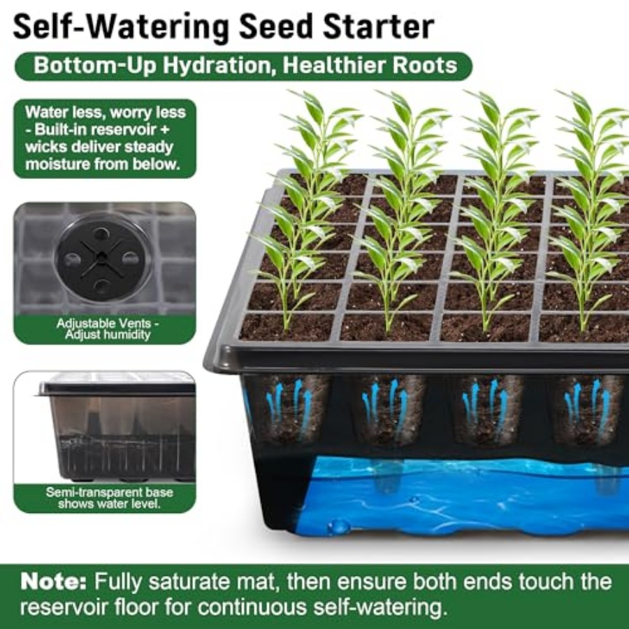 60-Cell Self-Watering Seed Sta - Humidity Dome Kit 评论和价格