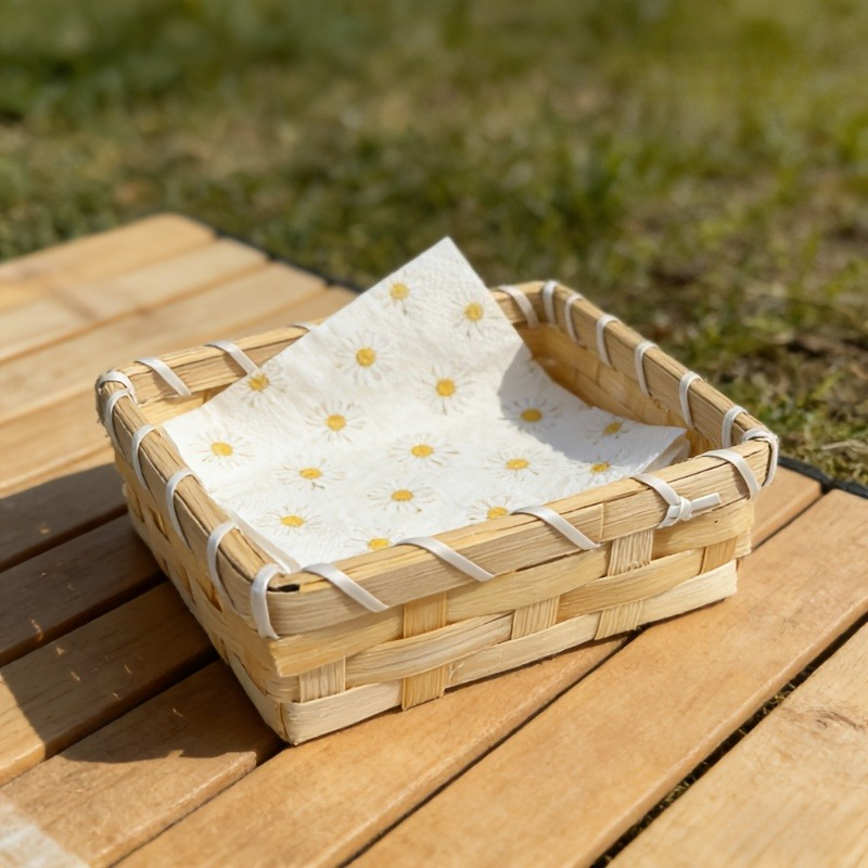 Handwoven Bamboo Napkin Basket - Agar Tissue Culture 评论和价格