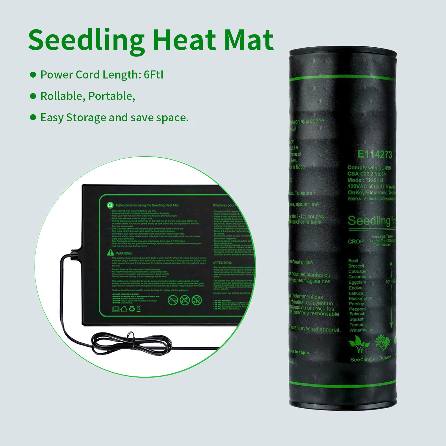 Two-pack 20x10Inch Seedling He - Heat Mat Seedling 评论和价格