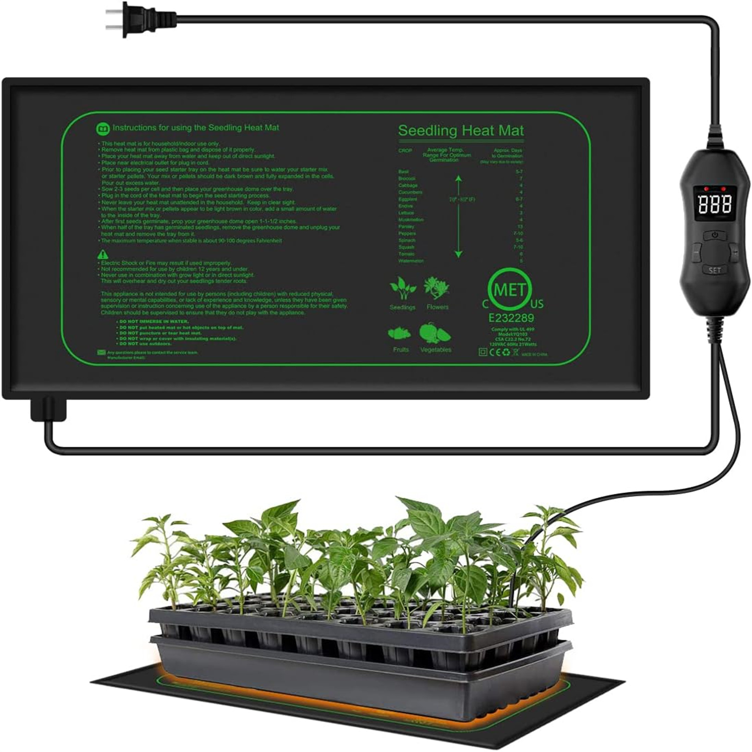 Seedling Heat Mat With Digital - Heat Mat Seedling 评论和价格