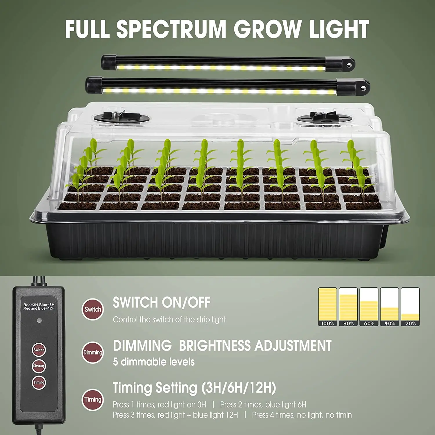1 Set, Seed Starter Trays With - Humidity Dome Kit 评论和价格