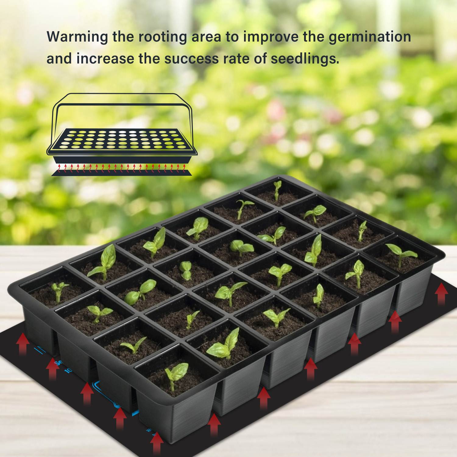 20.75x10CM EU/US/UK/AU Plug Se - Heat Mat Seedling 评论和价格