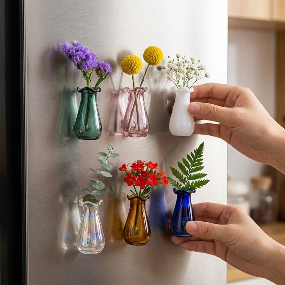6Pcs DIY 3D Mini Vase Magnets  - Propagation Station Vase 评论和价格