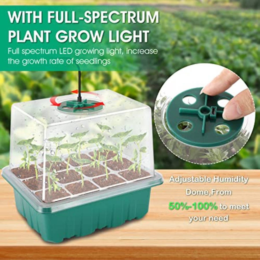 Seed Starter Tray with Light,  - Humidity Dome Kit 评论和价格